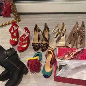 6 pairs of shoes- 1 pair off biker boots